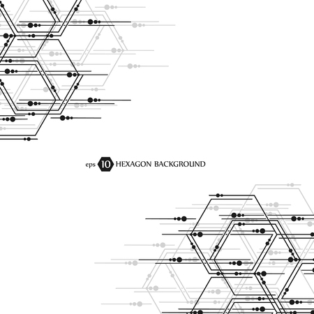 Hexagonal business pattern. Scientific medical research. Hexagons structure lattice. Geometric abstract background. Chemistry, science and technology concept. Vector illustrationのイラスト素材