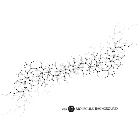 Molecules concept of neurons and nervous system. Scientific medical research. Molecular structure with particles. Science and technology background for banner or flyer. Eps 10 vector illustrationのイラスト素材
