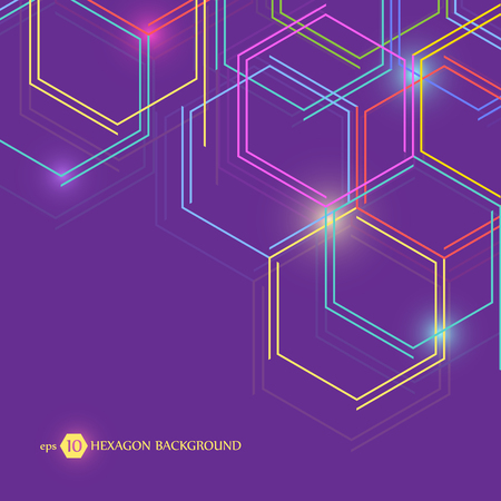 Hexagonal geometric background. Business presentation for your design and text. Minimal graphic concept. Eps 10 stock vector illustration.のイラスト素材