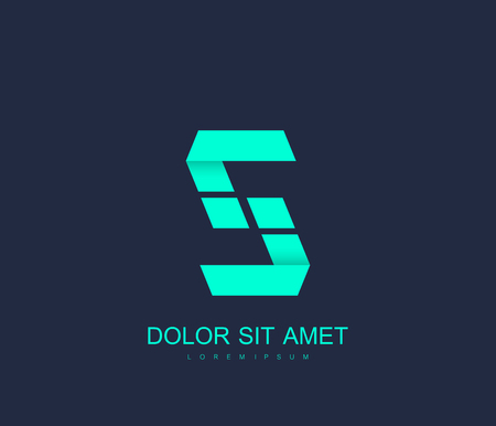 Vector Template Logo Letter S Line Design. Creative minimalism logotype symbol icon emblem.のイラスト素材