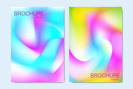 Modern vector templates for brochure, cover, flyer, annual report, leaflet. Colorful geometric background. Fluid shapes composition.の写真素材