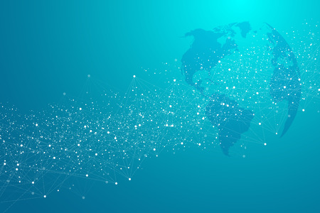Internet connection background, abstract sense of science and technology graphic design. Global network connectionのイラスト素材