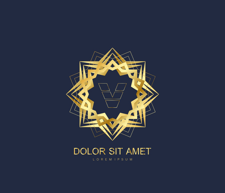 Arabic   design template style. Abstract Islamic symbol. Emblem for luxury products, boutiques, jewelry, oriental cosmetics, hotels, restaurants, shops and storesのイラスト素材