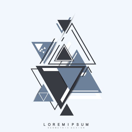 Modern hipster triangle background. Random triangles pattern. Abstract technology design template in minimal style for your design. Vector illustration.のイラスト素材