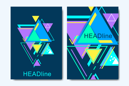 Business vector templates for brochure, cover, banner, flyer, annual report, leaflet. Modern hipster triangle background. Random triangles pattern. Science, medicine, technology backgroundのイラスト素材