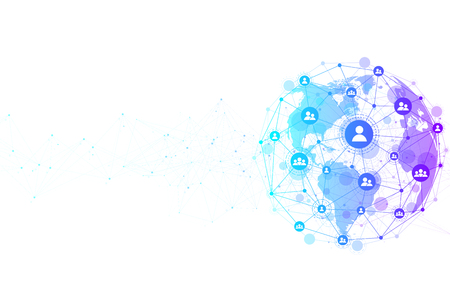 Internet connection background, abstract sense of science and technology graphic design. Global network connectionのイラスト素材