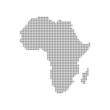 Dotted Map of the African continent. Vector illustration.のイラスト素材