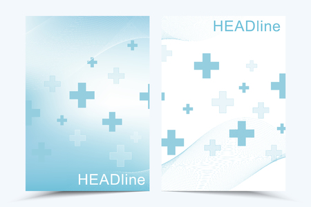 Modern vector templates for brochure, cover, banner, flyer, annual report, leaflet. Abstract art composition with connecting lines and dots. Wave flow. Digital technology, science or medical concept.のイラスト素材