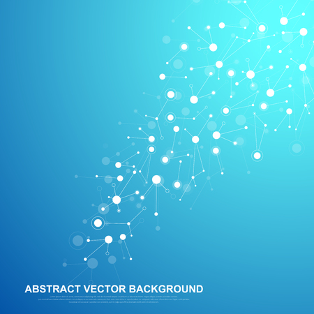 Futuristic abstract vector background blockchain technology. Deep web background. Peer to peer network business concept. Global cryptocurrency blockchain vector banner. Wave flow.のイラスト素材