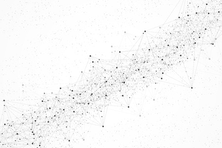 Abstract plexus background with connected lines and dots. Plexus geometric effect Big data with compounds. Lines plexus, minimal array. Digital data visualization. Vector illustration.のイラスト素材