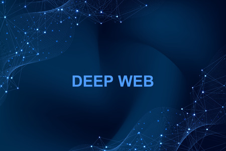 Futuristic abstract vector background blockchain technology. Peer to peer network business concept. Global cryptocurrency blockchain vector banner. Wave flowのイラスト素材