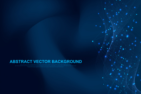 Abstract plexus background with connected lines and dots. Plexus geometric effect Big data with compounds. Lines plexus, minimal array. Digital data visualization. Vector illustration.のイラスト素材