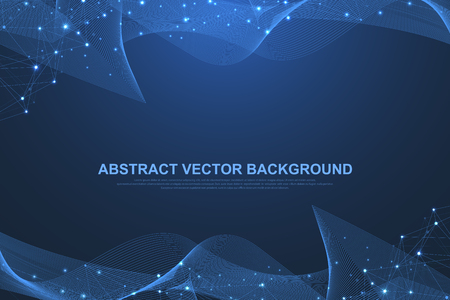 Networking connection concept abstract technology. Global network connections with points and lines. Big data visualization. Futuristic infographic. Vector illustration.のイラスト素材