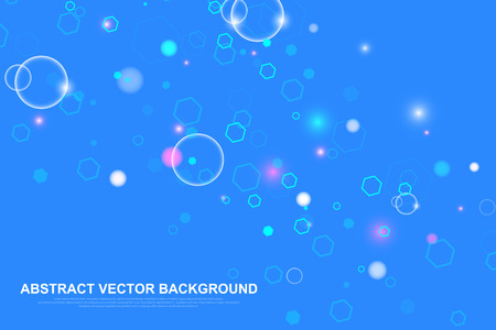 Scientific molecule background for medicine, science, technology, chemistry. Waves flow. Wallpaper or banner with a DNA molecules. Vector geometric dynamic illustration.のイラスト素材
