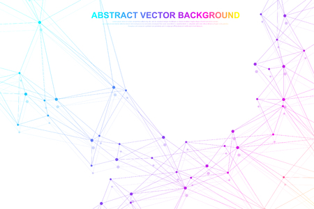 Abstract plexus background with connected lines and dots. Plexus geometric effect Big data with compounds. Lines plexus, minimal array. Digital data visualization. Vector illustrationのイラスト素材