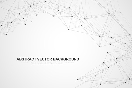 Networking connection concept abstract technology. Global network connections with points and lines. Big data visualization. Futuristic infographic. Vector illustration.のイラスト素材