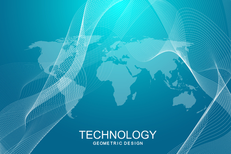 Abstract plexus background with connected lines and dots. Plexus geometric effect Big data with compounds. Lines plexus, minimal array. Digital data visualization. Vector illustrationのイラスト素材