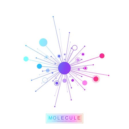 Molecule  template icon science genetics logotype, DNA helix. Genetic analysis research biotech code DNA test infographic.のイラスト素材