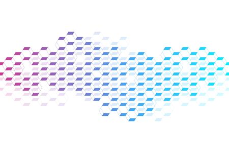 Hexagons abstract background with geometric shapes. Science, technology and medical concept. Futuristic background in science style. Graphic hex background for your design. Vector illustration.のイラスト素材