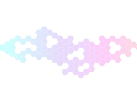 Technology abstract lines and dots connect background with hexagons. Hexagons connection digital data and big data concept. Hex digital data visualization. Vector illustrationのイラスト素材