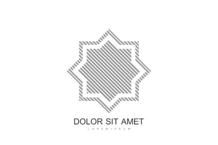 Arabic vector design template style. Arab Emirates Dubai flat icon . Emblem for luxury products, boutiques, jewelry, oriental cosmetics, hotels, restaurants, shops, stores.のイラスト素材