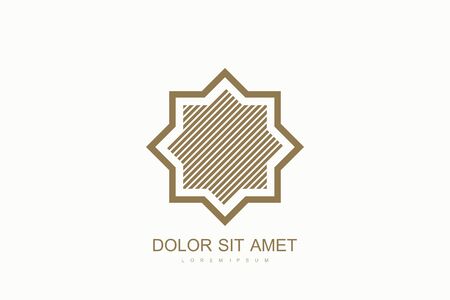 Arabic vector design template style. Arab Emirates Dubai flat icon . Emblem for luxury products, boutiques, jewelry, oriental cosmetics, hotels, restaurants, shops, stores.のイラスト素材