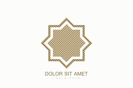 Arabic vector design template style. Arab Emirates Dubai flat icon . Emblem for luxury products, boutiques, jewelry, oriental cosmetics, hotels, restaurants, shops, stores.のイラスト素材
