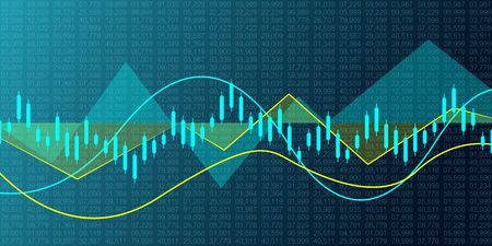 Stock market background or forex trading business graph chart for financial investment concept. Business presentation for your design. Economy trends, business idea and technology innovation designのイラスト素材
