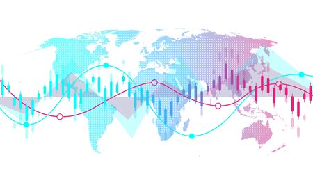Stock market background or forex trading business graph chart for financial investment concept. Business presentation for your design. Economy trends, business idea and technology innovation design.のイラスト素材