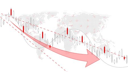 Stock market background or forex trading business graph chart for financial investment concept. Business presentation for your design. Economy trends, business idea and technology innovation design.のイラスト素材