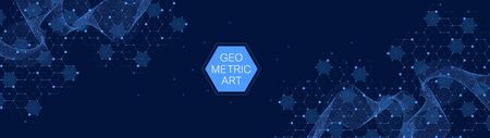Coronavirus 2019-nCov background for medicine, science, technology, chemistry. Science template wallpaper or banner COVID-2019. Coronavirus wave flow. Vector illustration.のイラスト素材