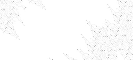 Technology circuit board texture background. Abstract circuit board banner wallpaper. Digital data industry. Engineering electronic motherboard. Wave flow , vector illustrationのイラスト素材
