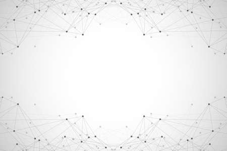 Futuristic abstract background blockchain technology. Peer to peer network business concept. Global cryptocurrency blockchain banner. Wave flow, illustrationの写真素材