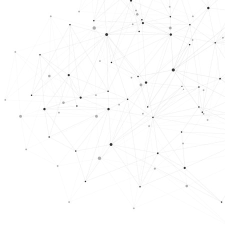 Abstract plexus background with connected lines and dots. Wave flow. Plexus geometric effect Big data with compounds. Lines plexus, minimal array. Digital data visualization, illustrationの写真素材