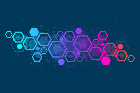 Scientific molecule background DNA double helix illustration with shallow depth of field. Mysterious wallpaper or banner with a DNA molecules. Genetics information illustrationの写真素材
