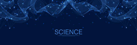 Abstract digital network connections blue background. Artificial intelligence and engineering technology concept. Global network Big Data, Lines plexus, minimal array. Vector illustration.のイラスト素材