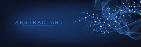 Molecular structures or chemical engineering. Abstract molecules background and medical concept. Vector illustrationのイラスト素材