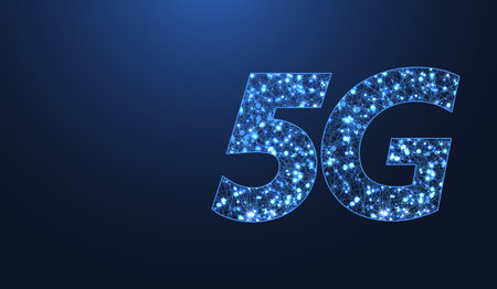 5G network wireless technology illustration. 5G web banner icon for business and technology, signal,...
