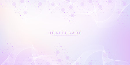 Health care and medical pattern innovation concept background design. Abstract geometric hexagons shape medicine and science background. Vector illustrationのイラスト素材
