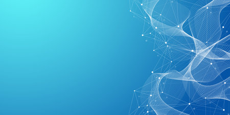 Global network connection concept. Big data visualization. Social network communication in the global computer networks. Internet technology. Business. Science. Illustrationの写真素材