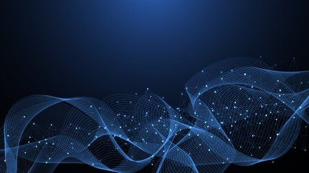 Global network connection concept. Big data visualization. Social network communication in the global computer networks. Internet technology. Business. Science. Illustrationの写真素材