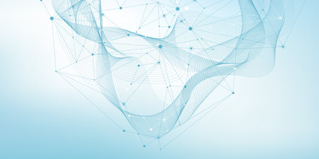 Global network connection concept. Big data visualization. Social network communication in the global computer networks. Internet technology. Business. Science. Vector illustrationのイラスト素材