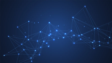 Global network connection concept. Big data visualization. Social network communication in the global computer networks. Internet technology. Business. Science. Vector illustrationのイラスト素材