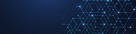 Artificial Intelligence or machine learning illustration design. Quantum computer technology concept with circuit board and motherboard texture background design. Waves flow quantum explosionの写真素材
