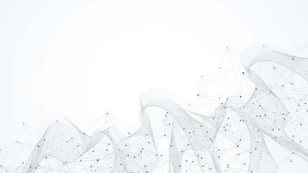 Global network connection concept. Big data visualization. Social network communication in the global computer networks. Internet technology. Business. Science. Vector illustrationのイラスト素材