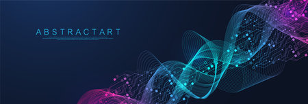 Artificial Intelligence or machine learning vector design. Quantum computer technology concept with...