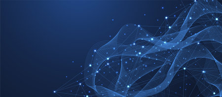 Global network connection concept. Big data visualization. Social network communication in the global computer networks. Internet technology. Business. Science. Vector illustrationのイラスト素材
