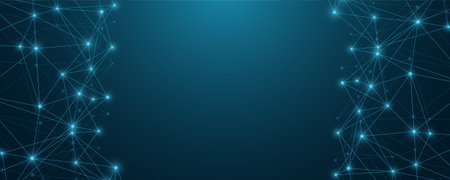 Global network connection concept. Big data visualization. Social network communication in the global computer networks. Internet technology. Business. Science. Vector illustrationのイラスト素材