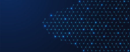 Abstract digital blockchain cube blocks concept. 3D big data cubes quantum computer technology idea. Artificial intelligence data core cubes design elementのイラスト素材