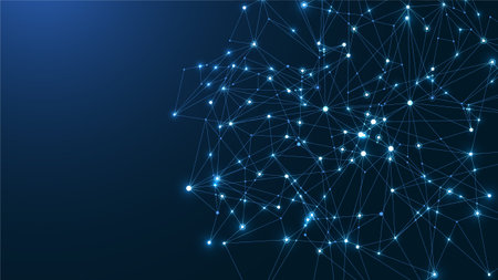 Global network connection concept. Big data visualization. Social network communication in the global computer networks. Internet technology. Business. Science. Vector illustrationのイラスト素材